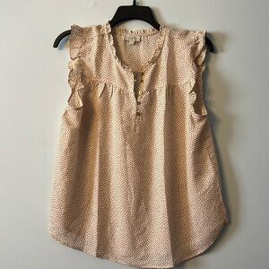 Gorgeous Polka Dotted Loft Sleeveless Blouse